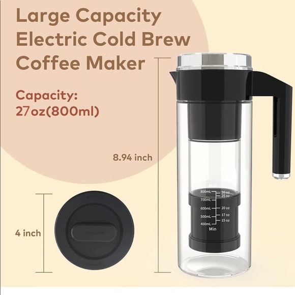 Homston Dining Homstan Electric Cold Brew Coffee Maker Ice Coffee